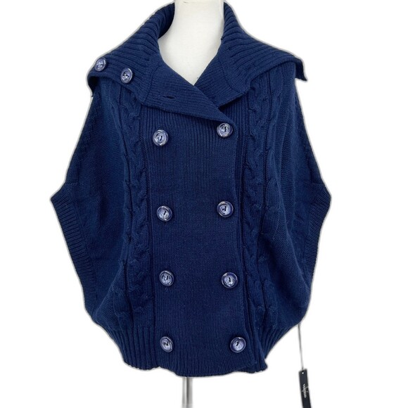 Cape Sweater Women's Sz Large Blue Vertigo Paris Cardigan - Picture 1 of 11